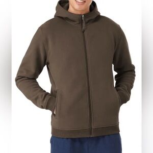 Kirkland Signature Men's Full Zip Hoodie - Fleece - Brown